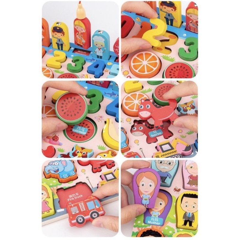 Đồ chơi thông minh - Bộ câu cá bằng gỗ Montessori 63 chi tiết cho bé - Soelil Home