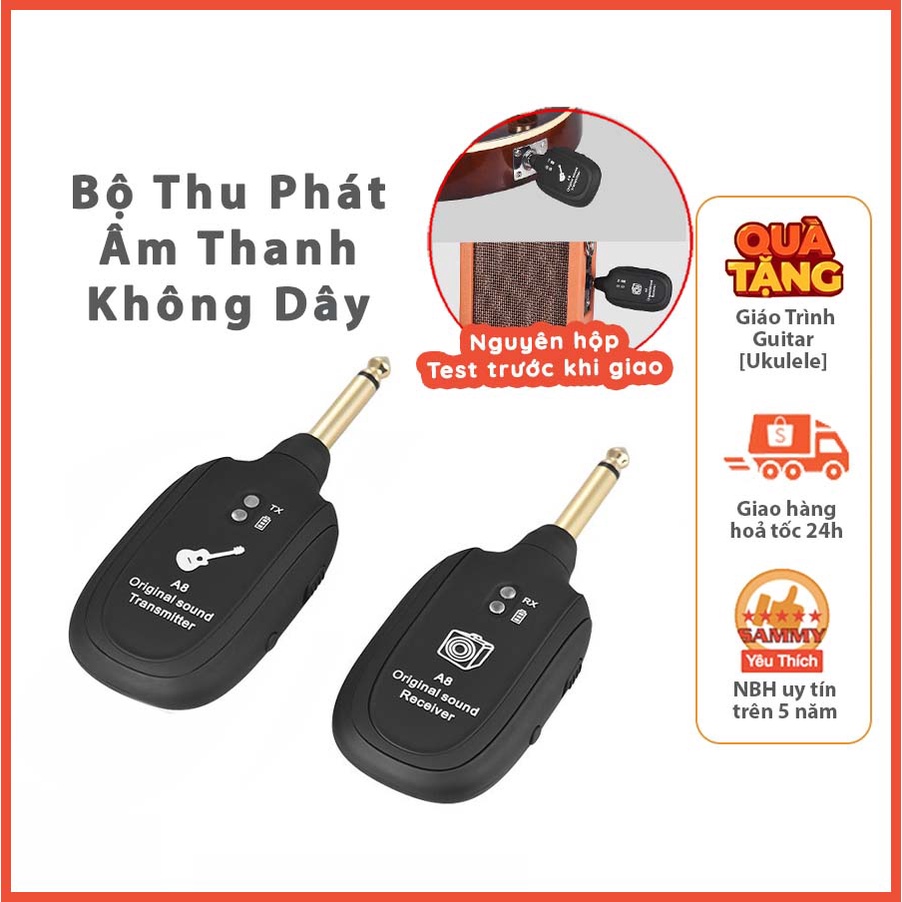 Bộ Thu Phát Âm Thanh Không Dây A8 dành cho Guitar EQ Guitar Điện , Piano , Orga chơi Ra Loa Cực Tiện Lợi