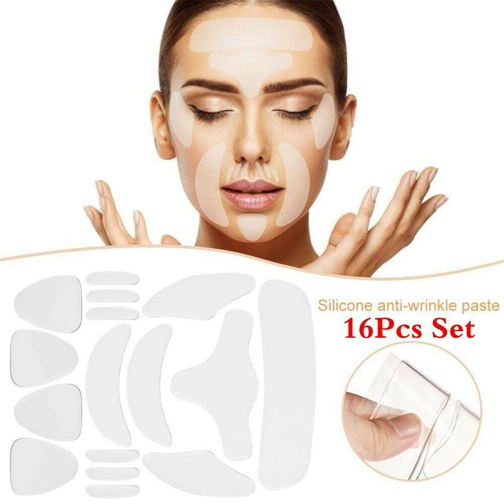 [Hàng mới về] Set miếng dán nâng cơ mặt trán cằm chuyên nghiệp silicone tái sử dụng được loại bỏ nếp nhăn chống lão hóa