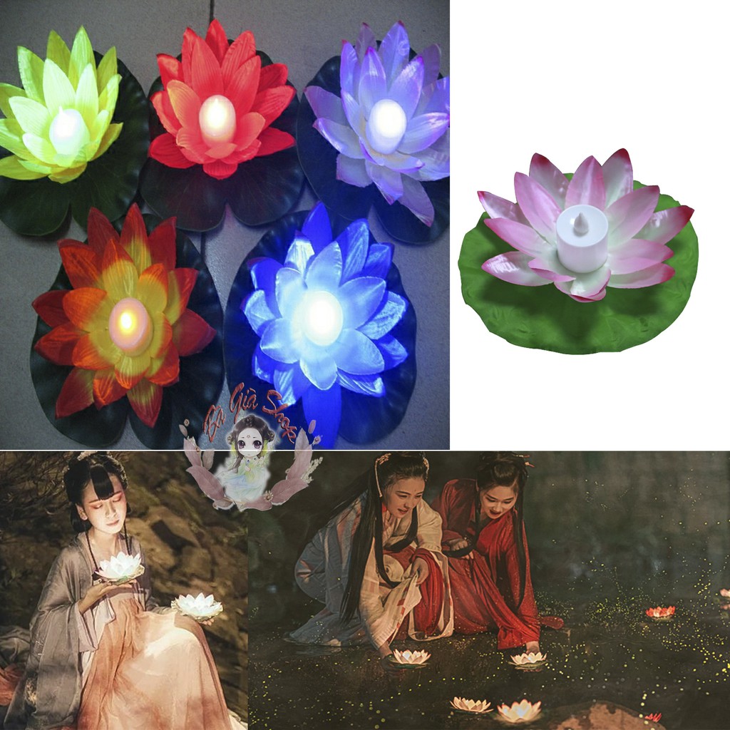 Đèn hoa sen thả nước dùng đèn led đạo cụ chụp hình trang trí