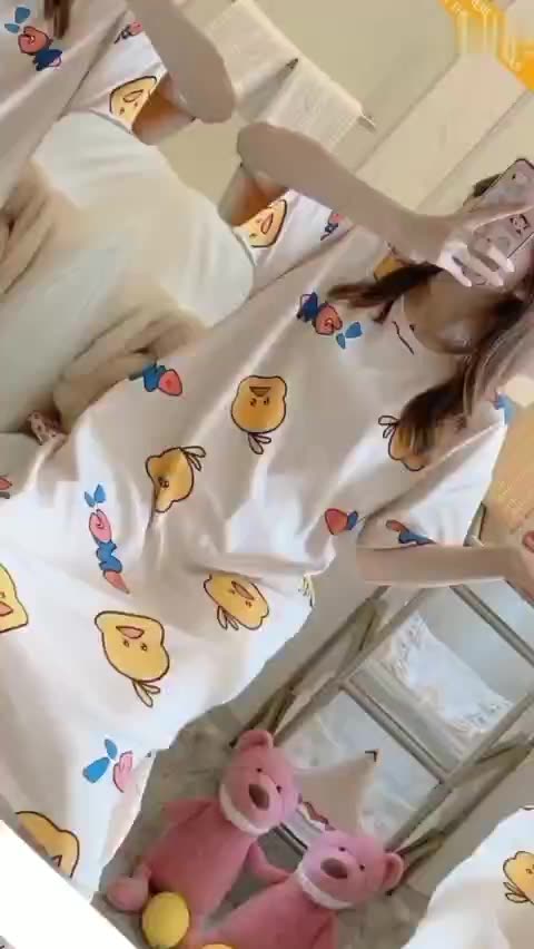 Váy xuông mặc đi ngủ chất liệu cotton hoạt hình cute dễ thương HT02 mặc nhà mùa hè | BigBuy360 - bigbuy360.vn