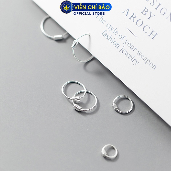 Khuyên tai bạc nữ vòng tròn lò xo bạc 925 thời trang phụ kiện trang sức nữ Viễn Chí Bảo B400393