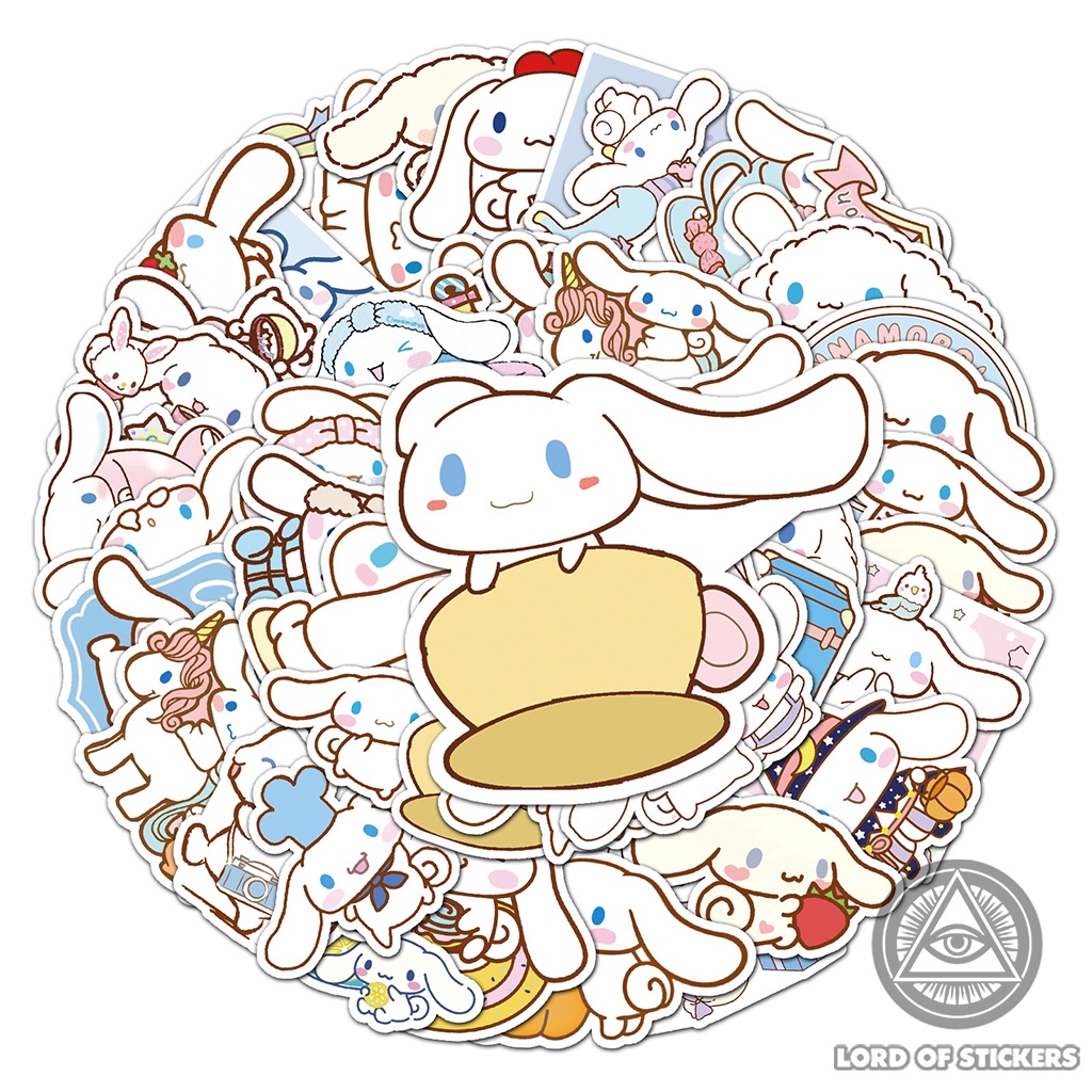 Set 50 Nhãn Dán Cinnamoroll Sticker Nhân Vật Hoạt Hình Cute Chống Thấm Nước Trang Trí Mũ Nón Bảo Hiểm, Laptop, Vali, Sổ