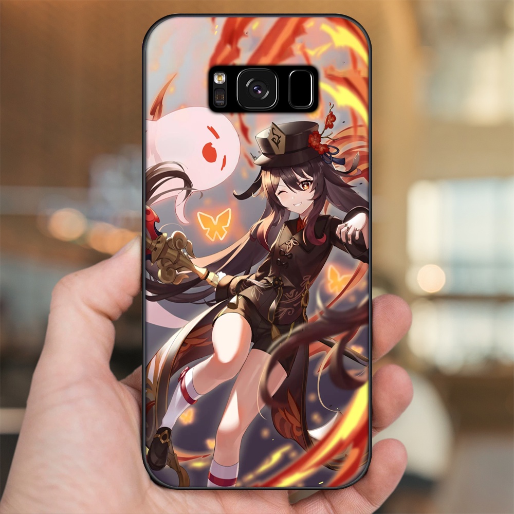 Ốp lưng Samsung S8, S8 Plus viền đen in hình Hutao Genshin Impact