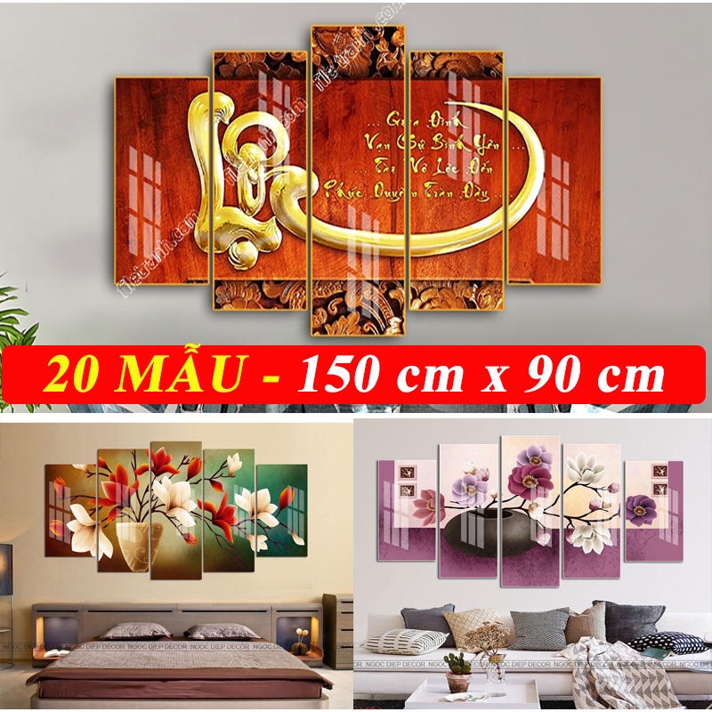 tranh treo tường tráng gương 5 tấm,tranh treo phòng khách cực đẹp cho nhà thêm sang