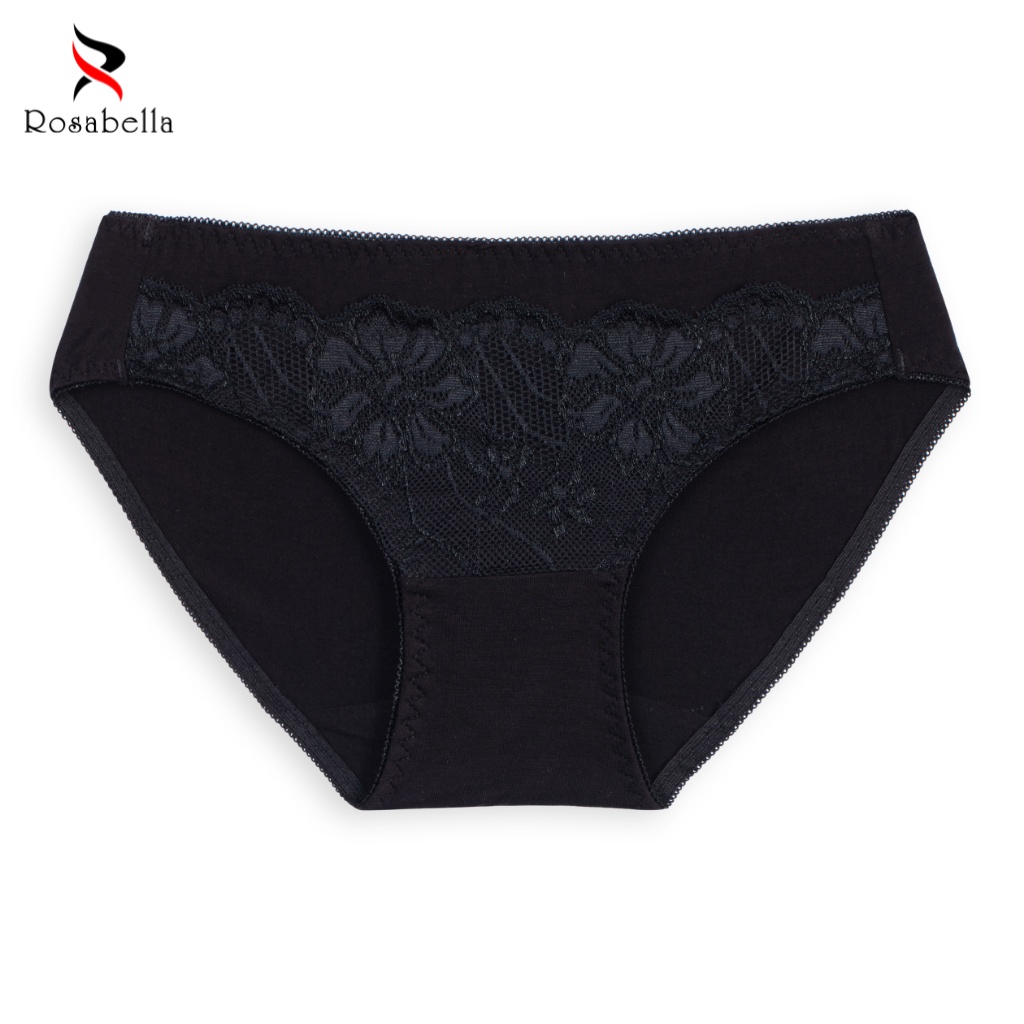 Quần Lót Ren Cạp Trung ROSABELLA Chất Visco Kết Hợp Spandex Kháng Khuẩn Co Giãn 4 Chiều W09