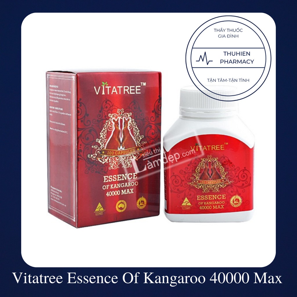 Vitatree Essence Of Kangaroo 40000 Max-Viên uống bổ thận tráng dương, tăng cường sinh lý (hộp 100 viên)