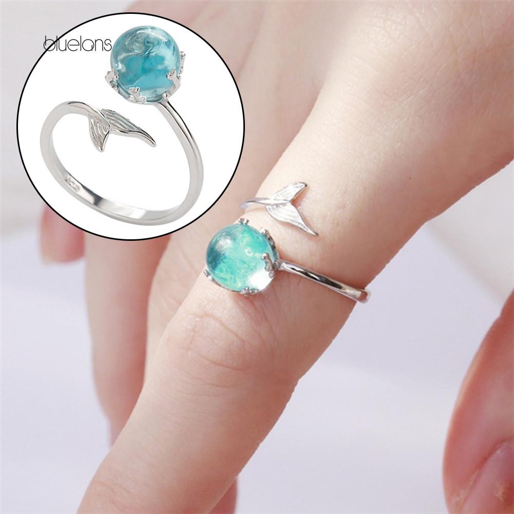 Nhẫn Hình Đuôi Nàng Tiên Cá Đính Đá Nhân Tạo Đẹp Mắt Cho Nữ