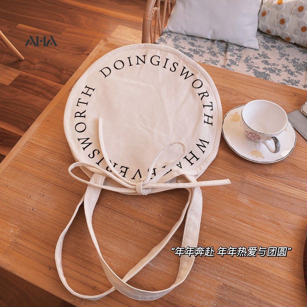 Túi xách AHA official vải canvas đeo một bên vai phong cách niche kiểu mới