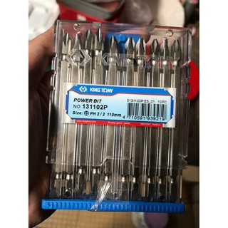 Mũi Vít 2 Đầu Xi Trắng PH2x110mm KINGTONY 131102P (vỉ 10 cây)