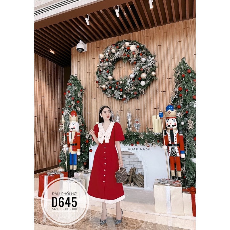 Bigsize Đầm phối nơ D645