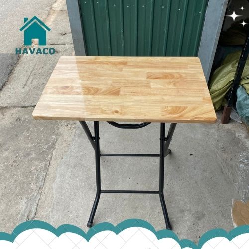 bàn gấp gọn gỗ cao su kích cỡ 40x60 cao 70 cm tiện dụng havaco strore CS01
