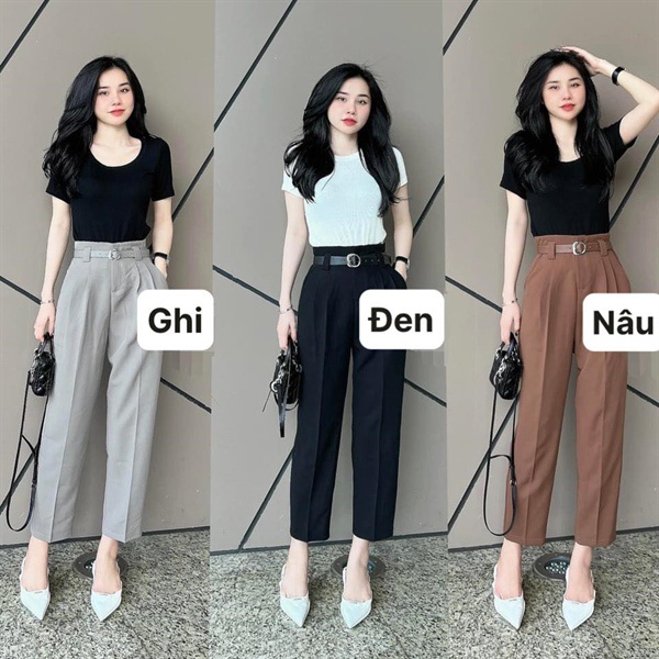 QUẦN BAGGY CẠP CAO CHIẾT LY KÈM ĐAI 0702QB