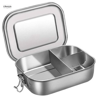 Hộp đựng cơm trưa bento chia 3 ngăn bằng thép không gỉ tiện lợi