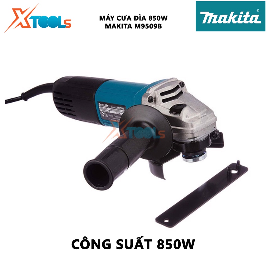 Máy mài góc Makita M9509B | máy mài cầm tay công tắc trượt công suất 850W tốc độ không tải 11000 rpm đường kính lưỡi mài