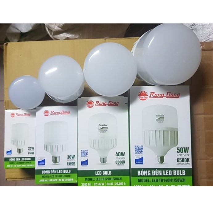 Bóng Trụ LED Rạng Đông chip LED Samsung 20w, 30w, 40w, 50w