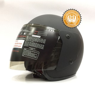 Nón bảo hiểm 3/4 có kính Asia MT 111 Đen Nhám (Bảo hành trọn đời)