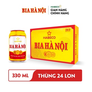 Thùng 24 lon Bia Hà Nội - HABECO 330ml lon