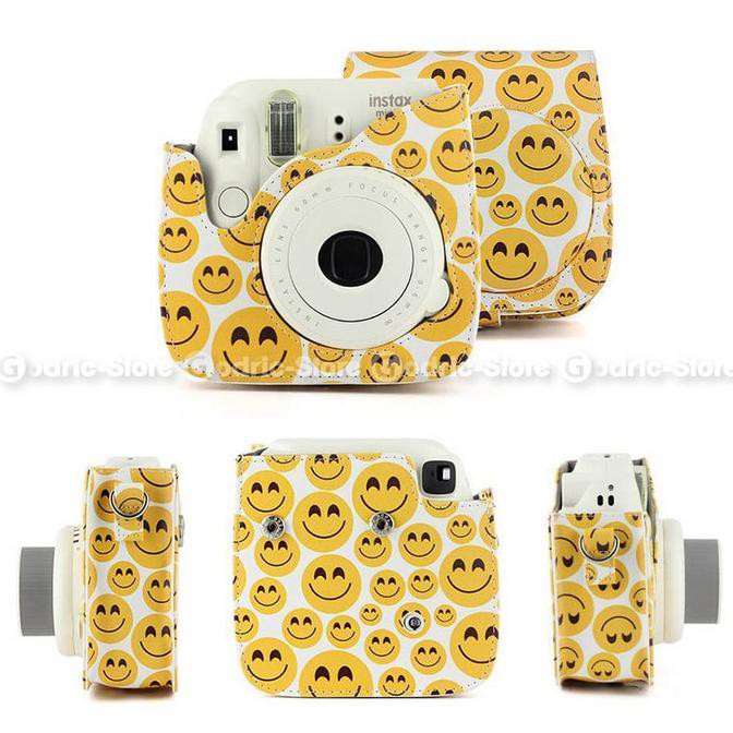 Bao Da Máy Ảnh Fujifilm Polaroid Instax Mini 8 & 9 Hình Mặt Cười