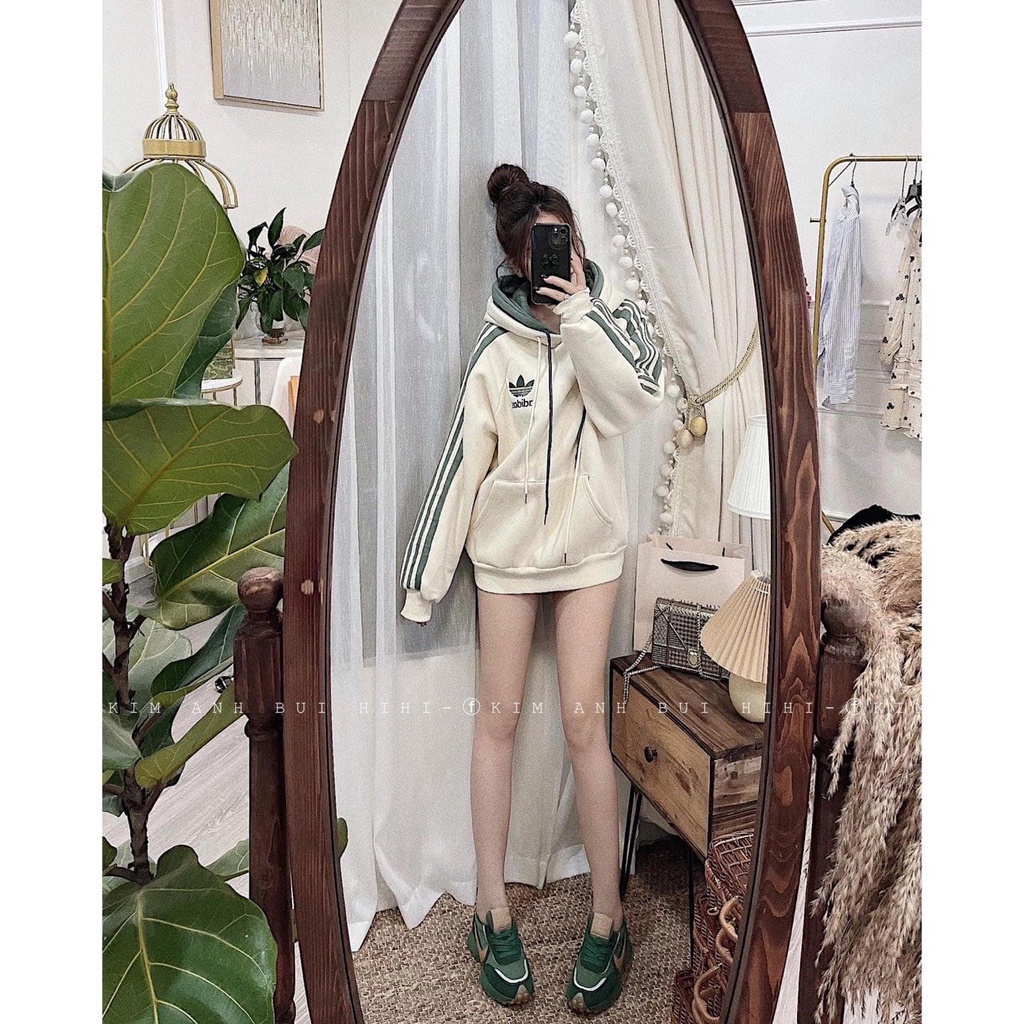 ÁO HOODIE MŨ 2 LỚP ADIDAS CHẤT NỈ BÔNG SIÊU DẦY FORM THỤNG RỘNG | BigBuy360 - bigbuy360.vn