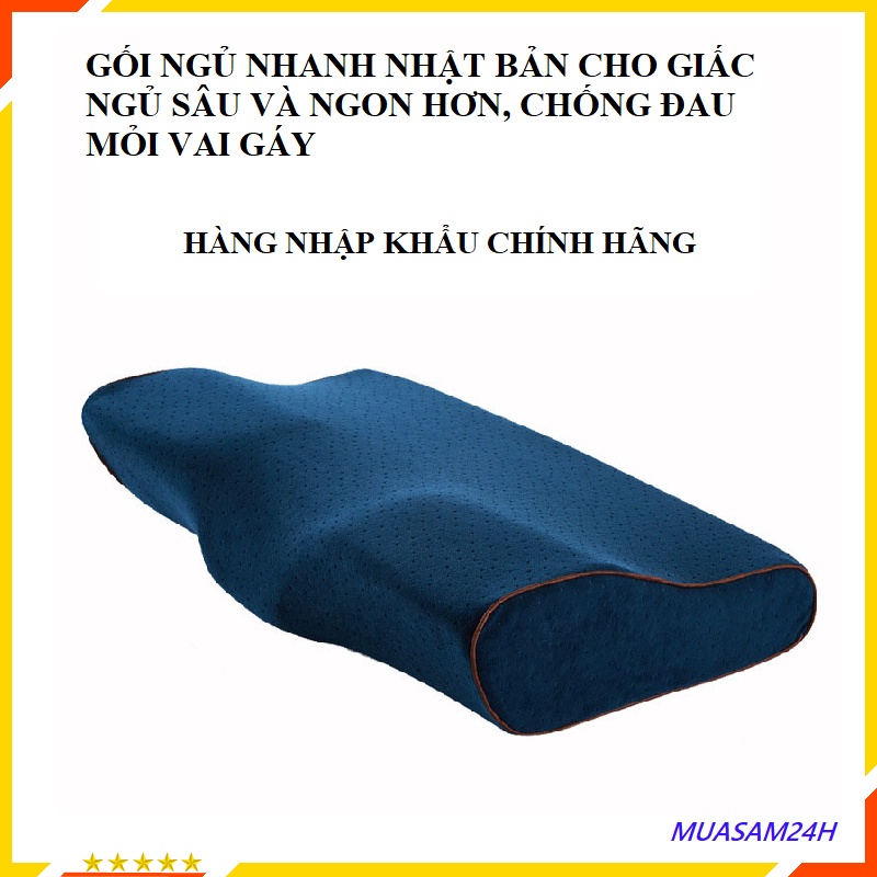 Gối ngủ nhanh Nhật Bản, Gối cao su non chống mỏi vai gáy cho bạn giấc ngủ ngon, chống mất ngủ cho người già