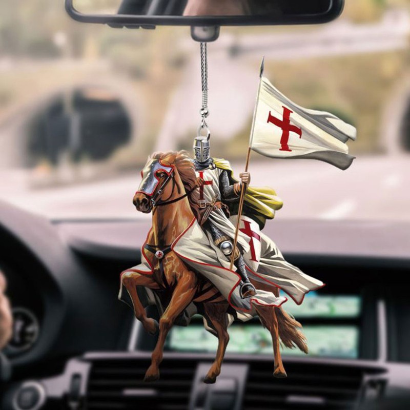 SUN Knight Templar Riding Horse Car Hanging Ornament Pendants Suitable for Automotive Mirror Door Window Decor