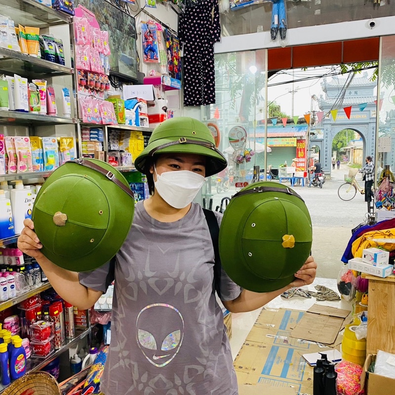 Mũ cối màu bộ đội hàng chuẩn đẹp tráng sơn loại 1