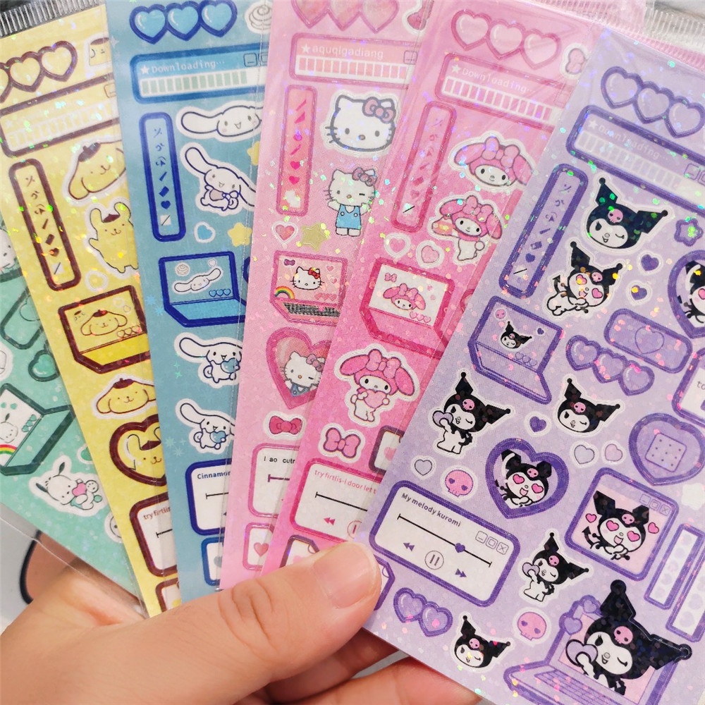 SANRIO Miếng Dán Trang Trí Họa Tiết Hoạt Hình Chú Chó Yugui Dễ Thương Lấp Lánh DIY