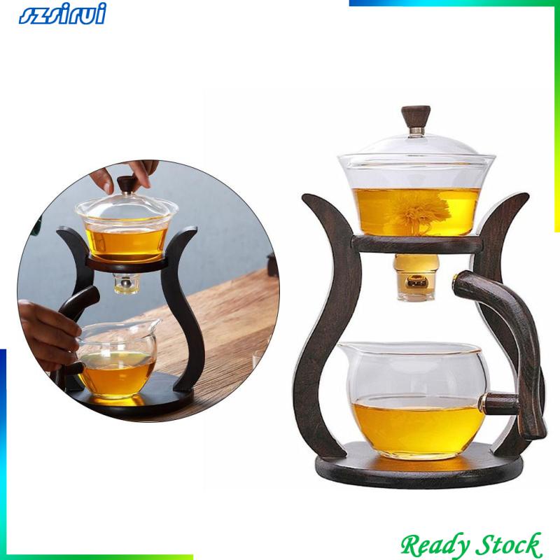 Bộ Ấm Trà Bằng Kính Nam Châm Cách Nhiệt Trang Trí Bàn