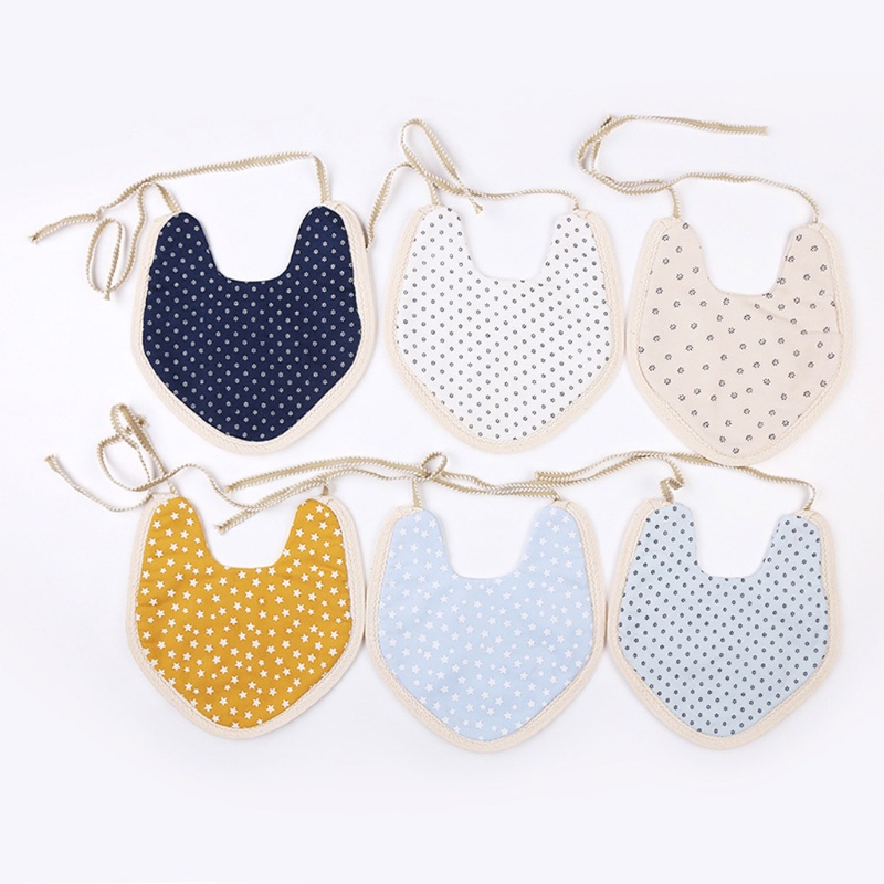 Yếm Ăn Cotton Hai Mặt In Họa Tiết Hoạt Hình Xinh Xắn Dành Cho Bé