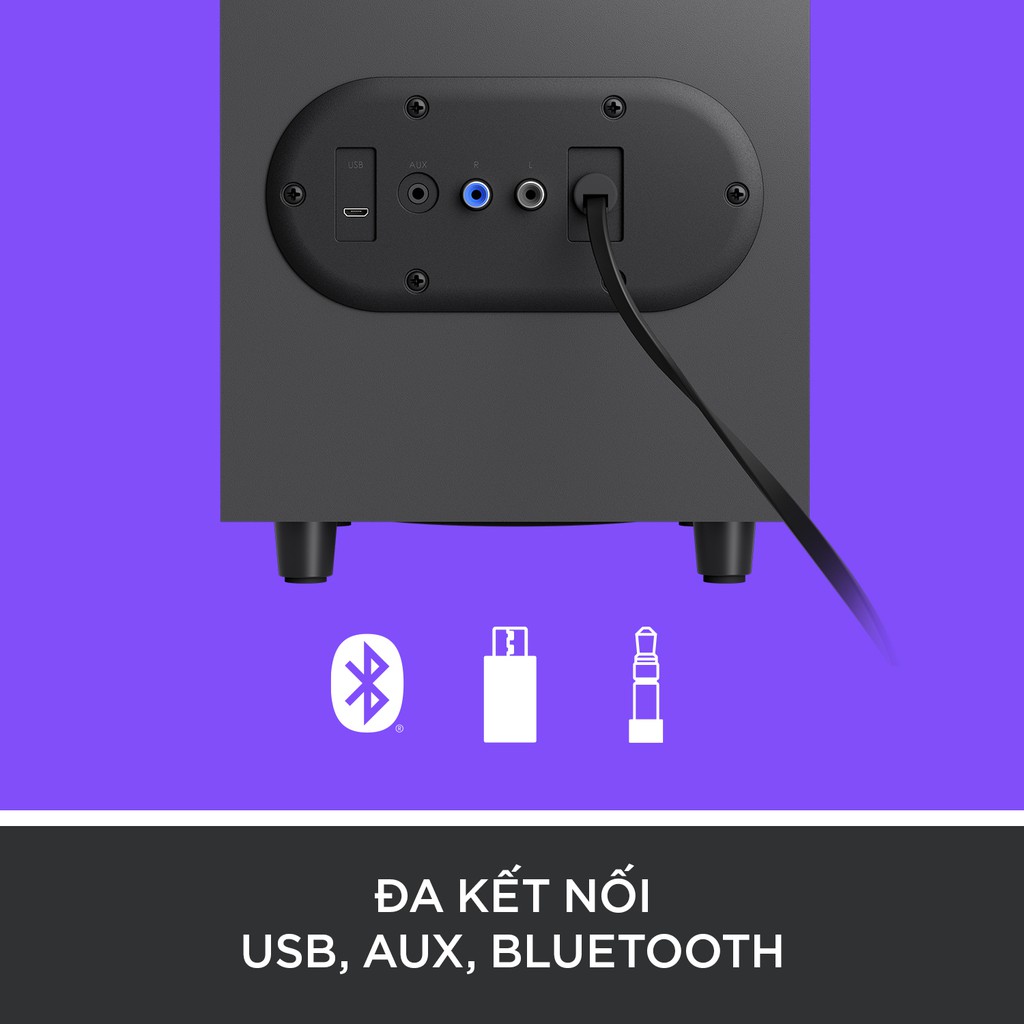 Loa vi tính bluetooth Logitech Z407 - Âm thanh 2.1, công suất 80W, đa kết nối (USB, AUX, Bluetooth)