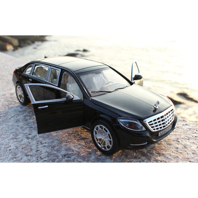Xe mô hình tĩnh Mercedes-Benz Maybach S600 1:24, mở 6 cửa, khung kim loại chắc chắn