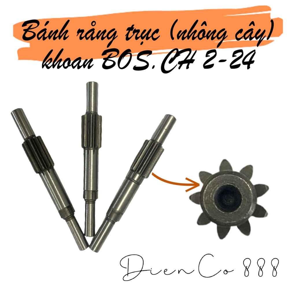 Nhông bánh răng trục (nhông cây) khoan bê tông BOSCH 2-24 - Tặng 1 vòng bi (Toothed Shaft)