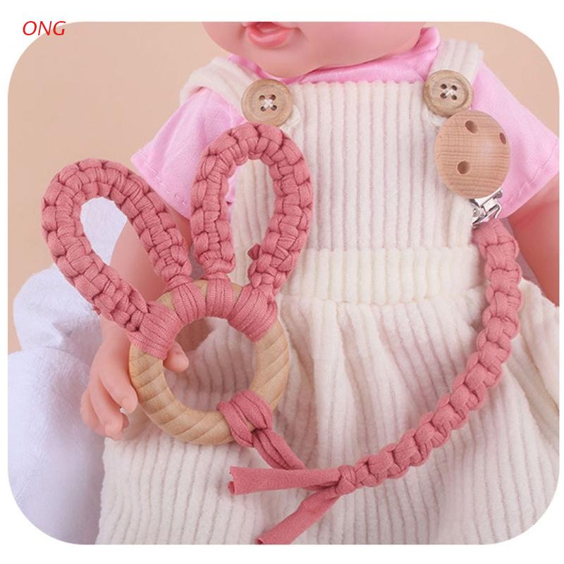 Giá đỡ núm ti giả bằng gỗ + cotton tiện dụng cho bé