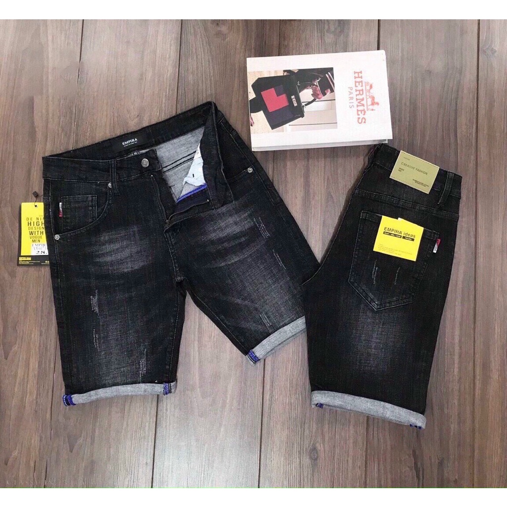Quần short jean nam thời trang Hpfashion, quần short nam vải jean co giãn mềm mịn, form cực chuẩn - QSJNTCS234