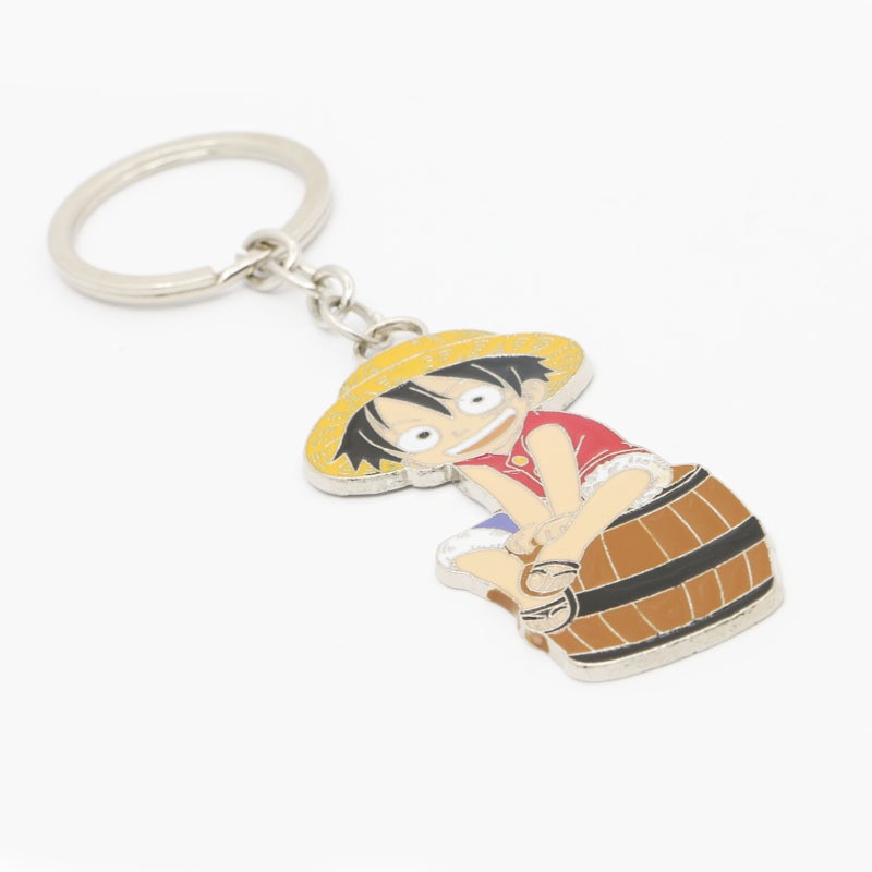 Hoạt Hình Móc Khóa Kim Loại Hình Nhân Vật Luffy Đội Nón Rơm Trong Phim One Piece