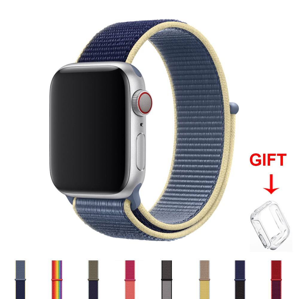 Dây Đeo Sợi Nylon Cho Đồng Hồ Thông Minh Apple Watch Series 6 / 5 / 4 / 3 / 2 / 1 / Se Kích Thước 38mm 40mm 42mm 44mm