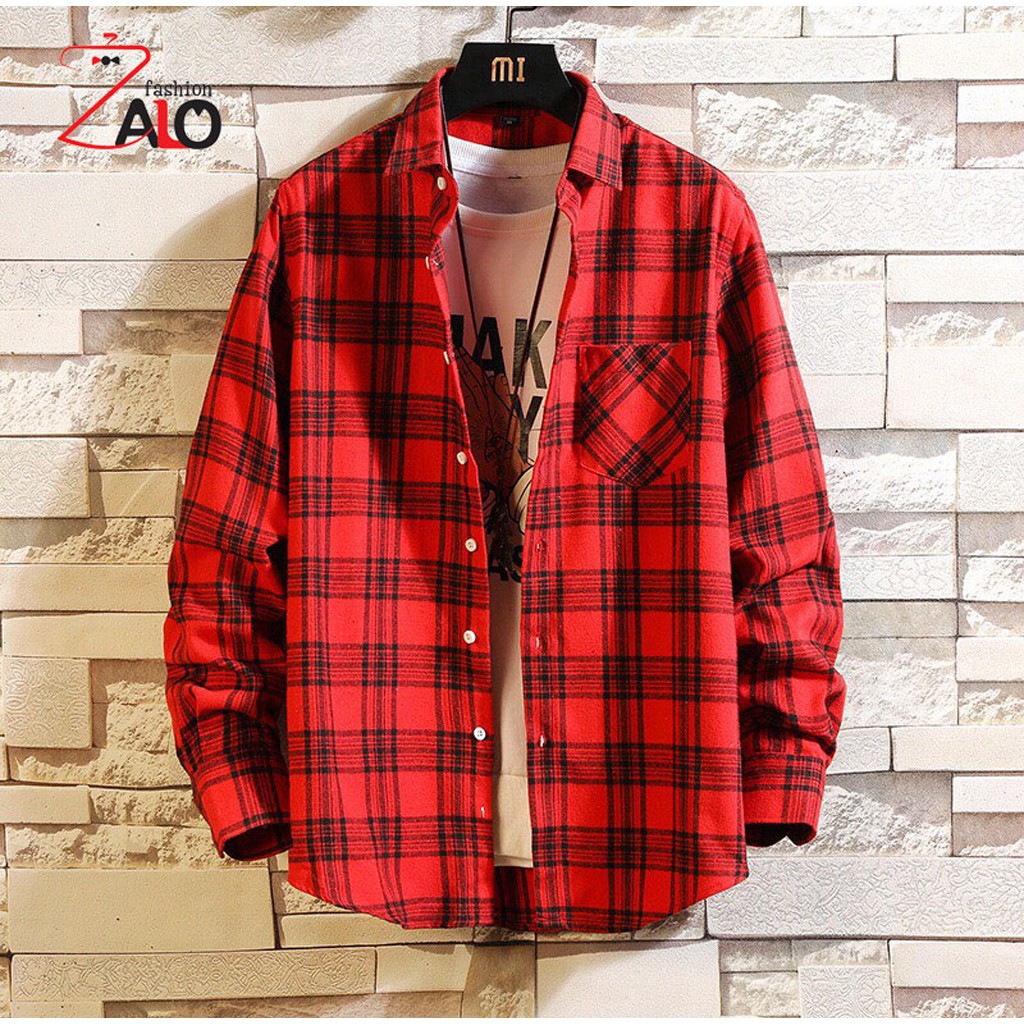 -HÀNG NHẬP KHẨU Áo Sơ Mi Flannel Sơ Mi Caro  Áo Khoác Nam Nữ Form Rộng Cá Tính Unisex SM11 Liên hệ mua hàng 084.209.1989