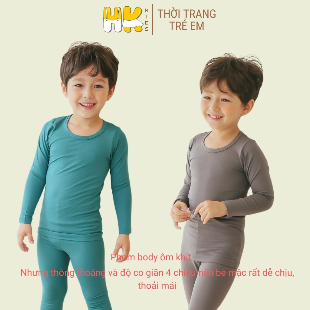 Bộ thu đông cho bé  PUCO chuẩn HÀN dáng body, chất pettit cao cấp co giãn 4 chiều mềm mịn (sz 2- 13 tuổi) - HK KIDS