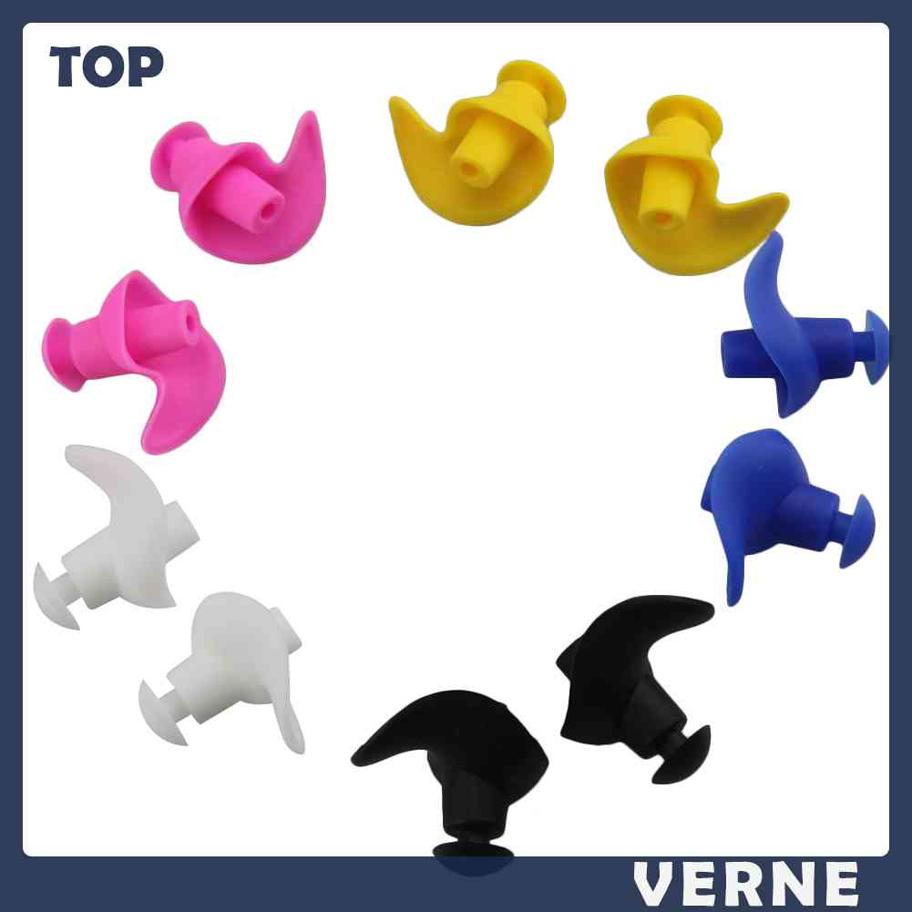 1 Cặp Nút Bịt Tai Bằng Silicone Chống Thấm Nước Tiện Dụng Khi Đi Bơi