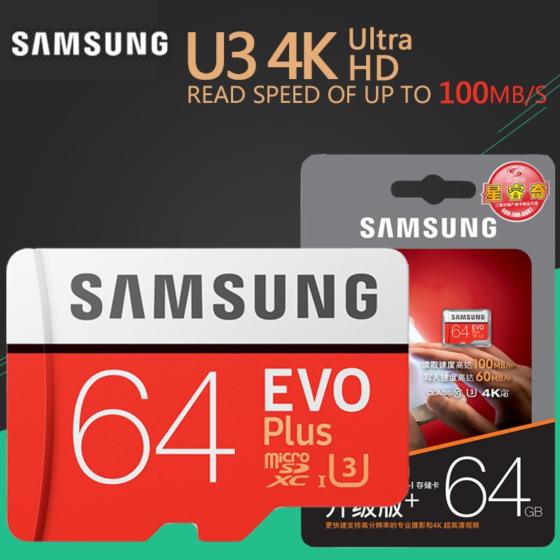 Bộ Chuyển Đổi Microsdxc Samsung Evo Plus 4k U3 64gb Class 10