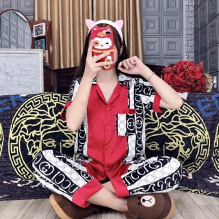 Bộ satin phối lụa cao cấp