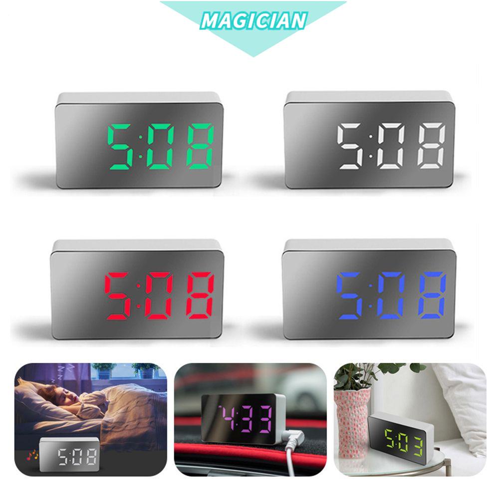 Đồng Hồ Báo Thức Màn Hình LED Hiển Thị LED USB Mặt Gương Đa Năng Nhiều Màu Độc Đáo Trang Trí Nhà Cửa