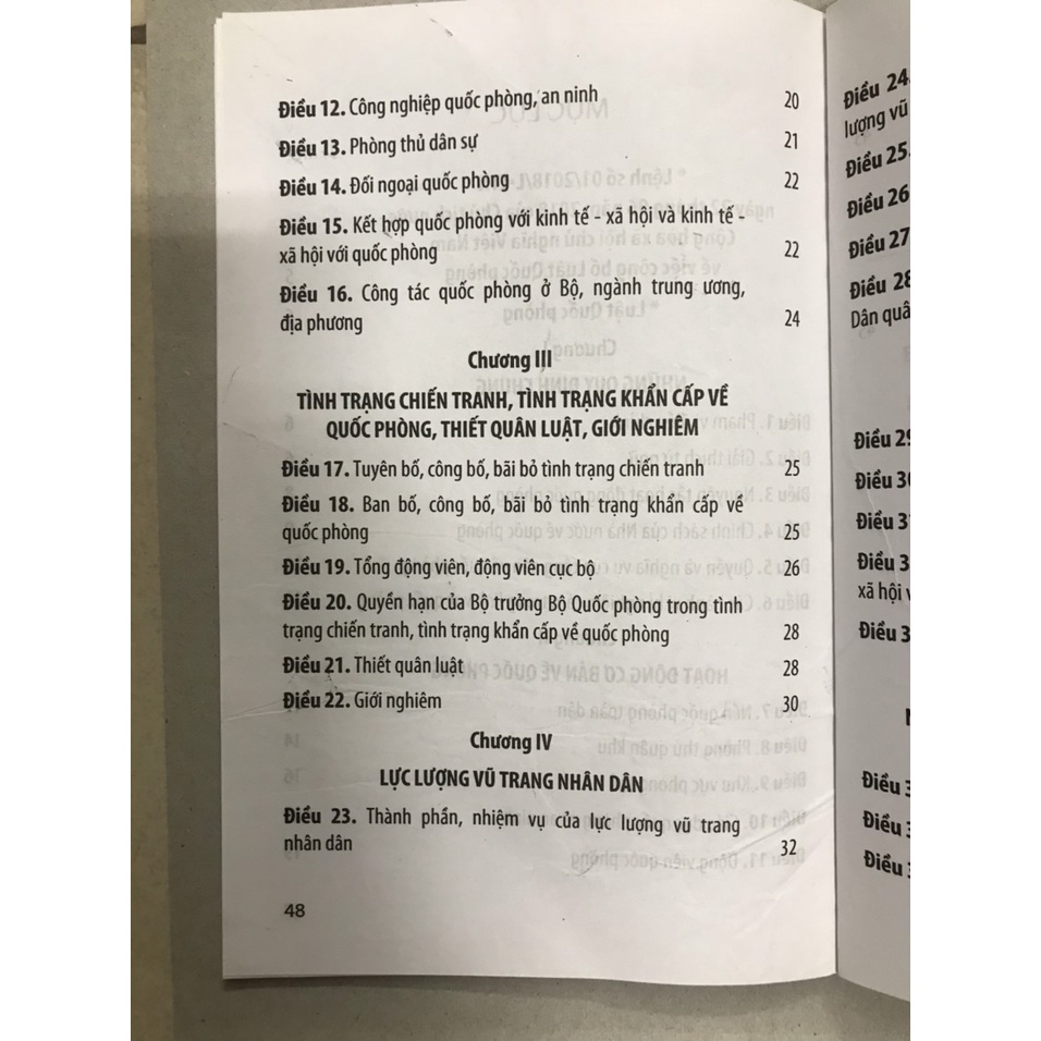 Sách luật quốc phòng (có hiệu lực thi hành từ ngày 01 tháng 01 năm 2019)