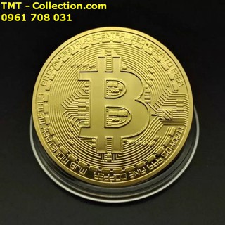 Xu Bitcoin Vàng, làm đồ thủ công mỹ nghệ, xỏ lỗ đeo dây-TMT Collection - SP002456