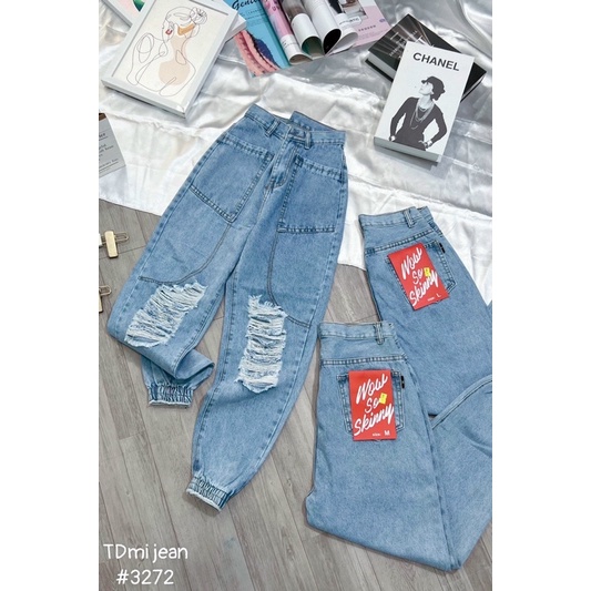 Quần Baggy jeans 9 tấc rách mã 3272 - J00T