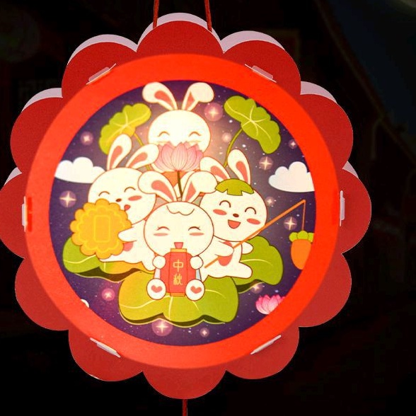 Lồng đèn trung thu nhựa 2 mãnh trăng rằm