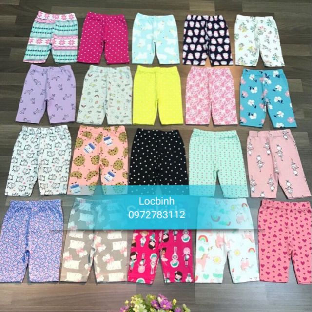 Sét quần legging lửng cho be gái