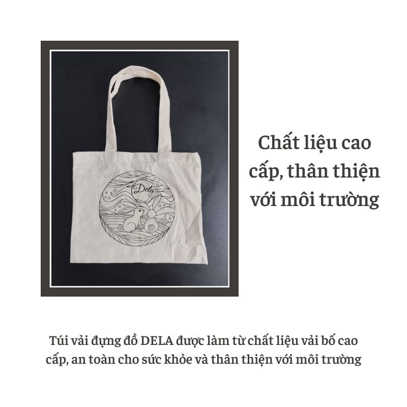 Túi vải tote Darkfox, túi vải canvas đeo vai đi học đi chơi vải mềm giá rẻ TTV01