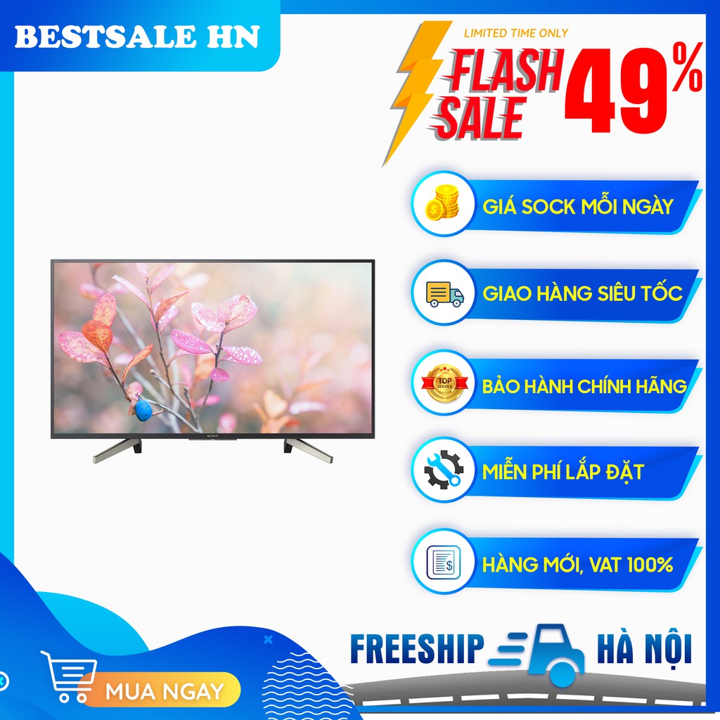 Android Tivi Sony 49 inch 49W800G - Có remote thông minh, Công nghệ quét hình Motionflow™ XR 200 Hz